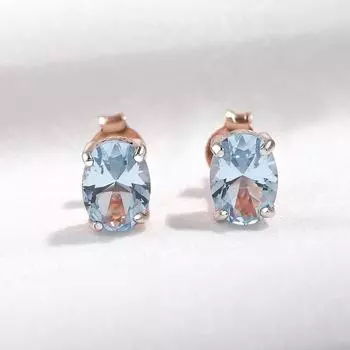 Серьги-гвоздики из стерлингового серебра 925 пробы с топазом для женщин, созданные из драгоценных камней, пасьянс, овальные серьги-гвоздики, ювелирные изделия для Рождества, Хэллоуина