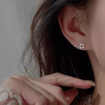 Серьги-гвоздики из стерлингового серебра 999 пробы с пентаграммой, модные женские серьги с пентаграммой в нишевом дизайне, высококачественные серьги