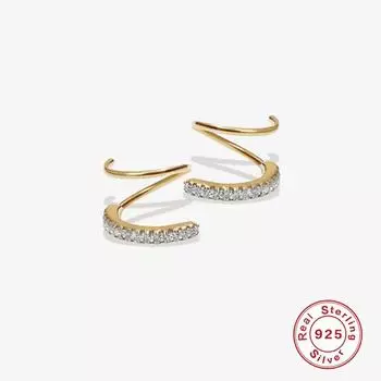 Серьги-гвоздики из стерлингового серебра S925 Серьги с бриллиантами Корейские серьги-гвоздики Niche Light Серьги-гвоздики Premium Sense Ins Creative 925 Silver золотой