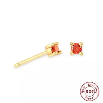 Серьги-гвоздики из стерлингового серебра S925 с четырьмя когтями и цирконием, миниатюрные цветные бриллианты, месяц рождения, бриллиантовый набор, украшения для ушей для пары 925 Silver