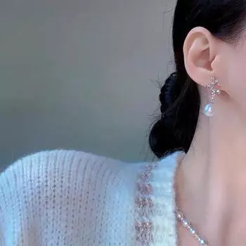 Серьги-гвоздики из стерлингового серебра S925 с кисточками и жемчугом для женщин, доступные по цене, роскошные, модные, длинные, элегантные серьги 925