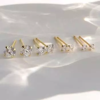 Серьги-гвоздики из стерлингового серебра S925, классические мини-серьги-гвоздики с четырьмя когтями, один бриллиант, циркон, японские и корейские, простые женские серьги-гвоздики 3mm