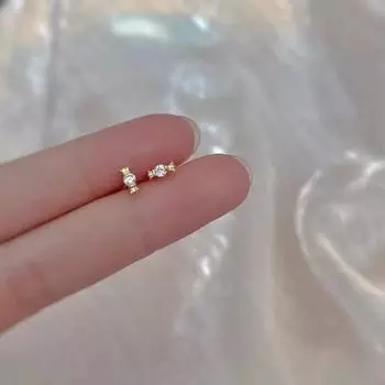 Серьги-гвоздики из стерлингового серебра S925 с кристаллами и бриллиантами, высококачественные нежные серьги-гвоздики для сна, которые не нужно снимать, для женщин 925