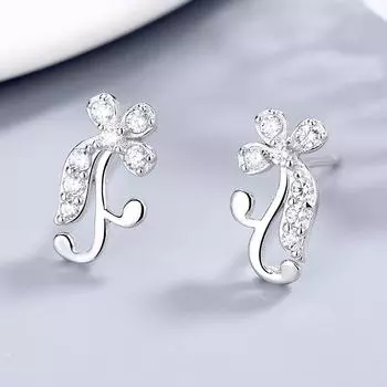 Серьги-гвоздики из стерлингового серебра S925 в корейском стиле для женщин в стиле девушки-цветочницы, модные универсальные серебряные аксессуары, ювелирные изделия 925