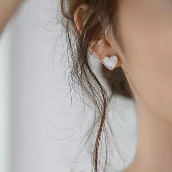 Серьги-гвоздики из стерлингового серебра S925 Серьги-сердечки в форме сердца Модные летние элегантные серьги 925