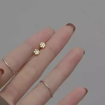 Серьги-гвоздики из стерлингового серебра S925 с бриллиантами и цветами. Женские серьги. Легкие, роскошные, в стиле меньшинств. Изысканные и универсальные серьги. 925