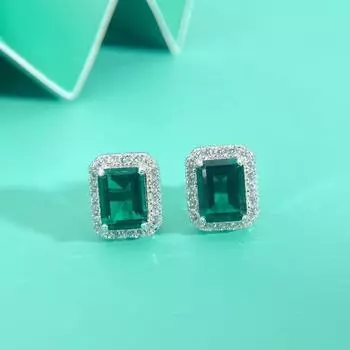 Серьги-гвоздики из стерлингового серебра S925 с бриллиантами для женщин, свадебные помолвочные женские серьги, ювелирные изделия, подарки