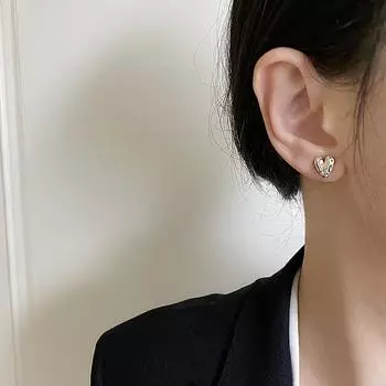 Серьги-гвоздики из стерлингового серебра S925 с текстурой в виде милого любящего сердца, необычный дизайн в стиле Ins, серьги-гвоздики из серебра особой формы 925