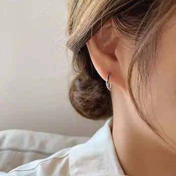 Серьги-гвоздики из стерлингового серебра S925 квадратной формы для женщин, модные геометрические серьги с нишевым дизайном, простые дикие серьги 925