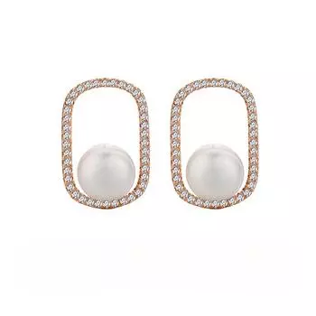 Серьги-гвоздики из стерлингового серебра S925 с овальным пресноводным жемчугом, серьги-гвоздики из французского хлеба, изящные серьги 925 Silver