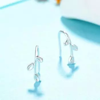 Серьги-гвоздики из свежего серебра 925 пробы с нежными листьями, минималистичные серьги особого интереса, аксессуары для ухода за ушами, сладкая мода 925