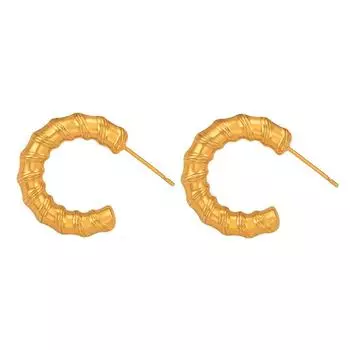 Серьги-гвоздики из титановой стали 18-каратного золота с нитью в форме буквы C, дизайн «Новый холодный ветер», персонализированные серьги