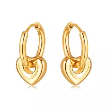 Серьги-гвоздики из титановой стали с пряжкой из нержавеющей стали, женские, с пентаграммой