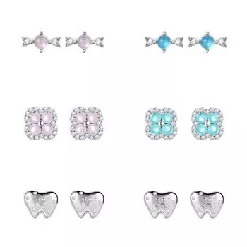 Серьги-гвоздики из титановой стали с четырьмя листочками клевера, модные универсальные женские серьги, серьги-гвоздики из розового нефрита Silver-plated