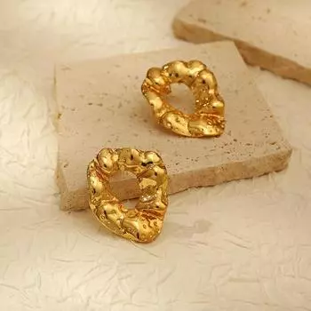 Серьги-гвоздики из титановой стали с геометрической формой, женские, нерегулярные круглые и квадратные, серьги-гвоздики Love, средневековые серьги Tide