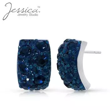 Серьги-гвоздики из твердого стерлингового серебра 925 пробы из Монтаны с синим кристаллом для женщин