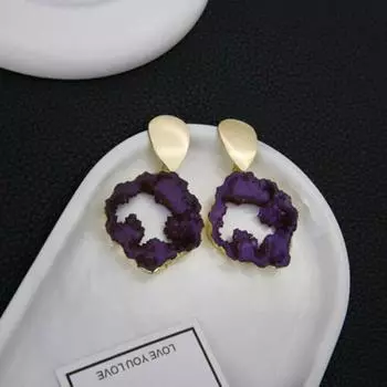 Серьги-гвоздики Изысканные модные нестандартные серьги с геометрией в форме капли из натурального камня женские ювелирные изделия серьги элегантные красивые 7*4.1cm зелёный