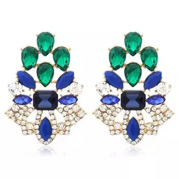 Серьги-гвоздики JMXD-Color со стразами популярные серьги, преувеличенные украшения летние серьги серьги для девочек чёрный