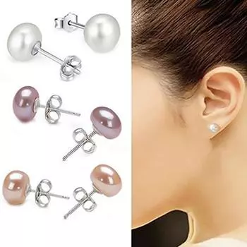 Серьги-гвоздики, классический дизайн, прочные посеребренные сплавы, женские модные серьги-гвоздики из искусственного жемчуга для подарка белый