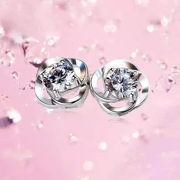 Серьги-гвоздики «Клевер» из стерлингового серебра 925 пробы, корейский стиль, белые серьги, простые серьги-гвоздики, ювелирные изделия, серебряные аксессуары 925 белый