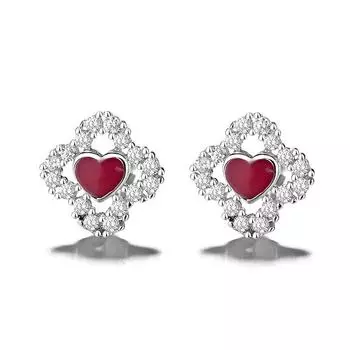 Серьги-гвоздики «Клевер с четырьмя лепестками», любовь, для женщин, милые серьги в японском стиле, модные и универсальные для ушей