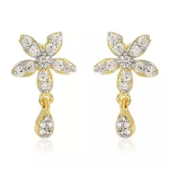 Серьги-гвоздики квадратной формы с камнем Ad Stone