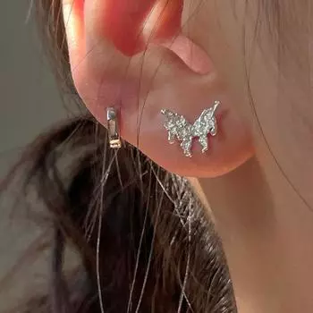 Серьги-гвоздики Lava Butterfly, женские, легкие, роскошные, нишевые, дизайнерские, с нерегулярной жидкой текстурой