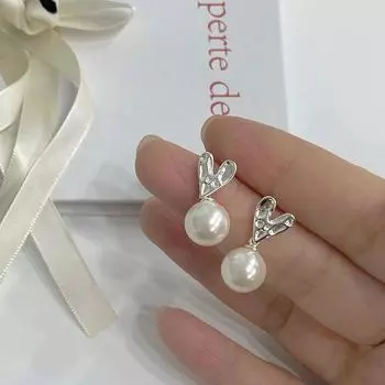 Серьги-гвоздики Lava Love Pearl, текстурированные серьги неправильной формы в форме сердца с универсальным стилем