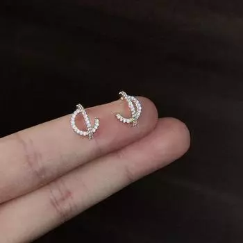 Серьги-гвоздики Light Luxury Line, женские серьги-гвоздики Temperament Niche с геометрическим цирконием