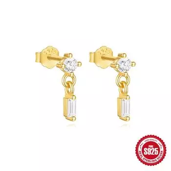 Серьги-гвоздики Light Luxury S925 Sterling Silver Personality Temperament с 8-образным символом бесконечности и геометрическим конским глазом и бриллиантами 925 Silver