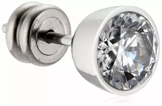 Серьги-гвоздики LION HEART, одинарные, из нержавеющей стали, кубические, LHMP002NS [Lion Heart]