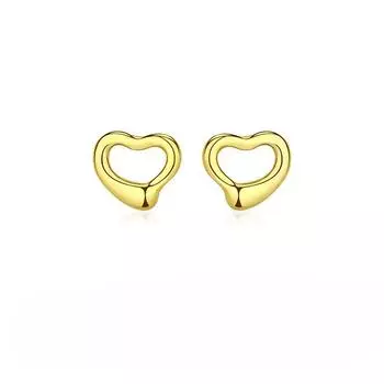 Серьги-гвоздики Love из серебра 925 пробы Premium Sense, маленькие ароматные серьги-гвоздики, милые и маленькие серьги-гвоздики из 18-каратного серебра, серьги в форме персикового сердца. 925 Silver