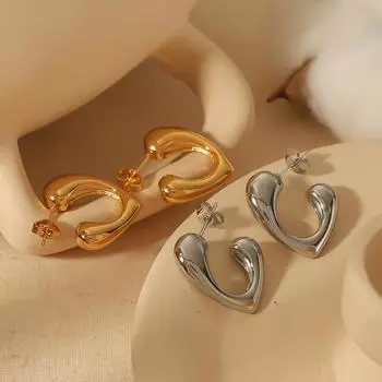 Серьги-гвоздики Love из титановой стали для женщин, модный темпераментный дизайн, глянцевые серьги из 18-каратного золота из нержавеющей стали, не выцветают 18K gold