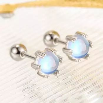 Серьги-гвоздики Love Moonstone Screw, женские элегантные модные серьги, простые серьги с современным дизайном