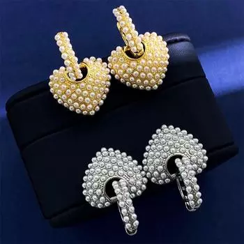 Серьги-гвоздики Love Pearl, женская мода, темперамент, сладкий темперамент, персиковое сердце, форма, два ношения, серьги золотой