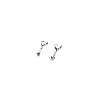 Серьги-гвоздики Love с винтовой застежкой, женские, изысканные и маленькие, в форме сердца, гвоздики для ушей, повседневный стиль, темперамент, простые серьги Copper (White Gold)