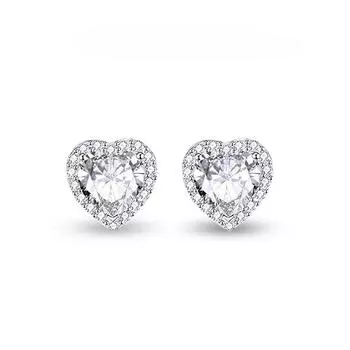 Серьги-гвоздики Love, женские, легкие, роскошные, нишевого дизайна, серьги-сердечки из циркония, изысканные, маленькие, с отверстием для уха