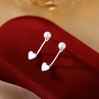 Серьги-гвоздики Love, Женский темпераментный жемчуг, Маленькие и простые серьги, Серьги, которые можно носить дважды летом