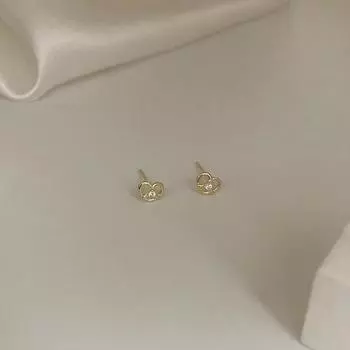 Серьги-гвоздики Love, женственность, простые серьги-сердечки в стиле ниши