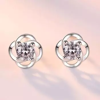 Серьги-гвоздики Lucky Four-Leaf Clover из чистого серебра S999, женские, изящные и дикие, летние, классические, стильные, серьги 99