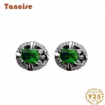 Серьги-гвоздики моды Тансис серебряные с штрафом овальной формы для свадьбы женщин