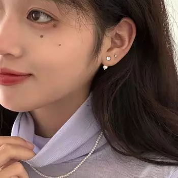 Серьги-гвоздики Mori Sweet Love с жемчугом, легкие, роскошные, изысканные, высококачественные, серебряные, игольчатые, нишевые, подвесные серьги сзади, новые 925 silver needle