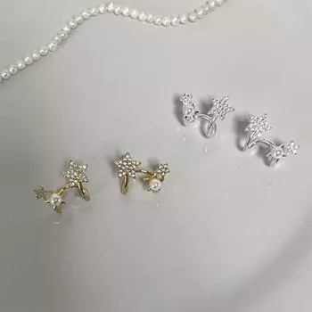 Серьги-гвоздики Mori sweet Pearl, женские, нишевые, высокого класса, серебряные, игольчатые, с цирконами, осенние и зимние, изысканные серьги-звездочки 925 silver needles