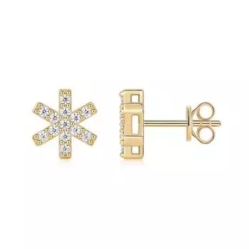 Серьги-гвоздики Niche Design из серебра 925 пробы, покрытые 18-каратным золотом, модные серьги с муассанитом из золота