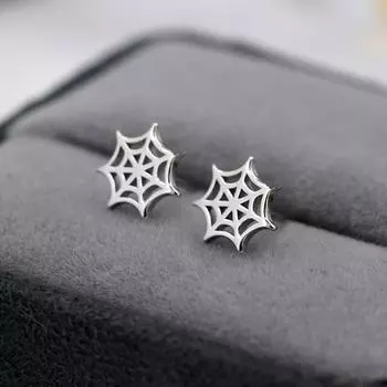 Серьги-гвоздики «Паутина», аксессуары на Хэллоуин «Темперамент», модные украшения для женщин