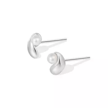 Серьги-гвоздики Pearl Love, женские дырочки для ушей, простой темперамент, серьги в форме сердца, маленькие и модные