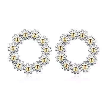 Серьги-гвоздики «Подсолнухи», женские, пасторальная цветочная красота, простые и универсальные серьги.