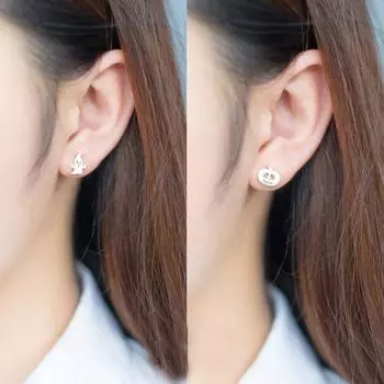 Серьги-гвоздики «Призрачная тыква» из серебра 925 пробы для женщин на Хэллоуин 1 Pair