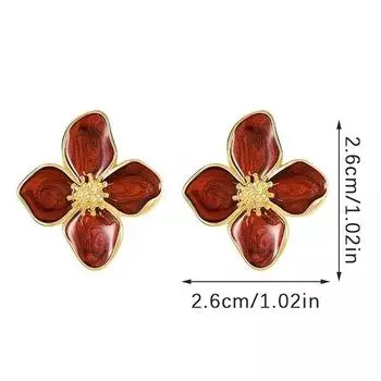 Серьги-гвоздики Roselle Dropped Glaze Flower для женщин и девушек, французские винтажные свадебные романтические ювелирные изделия, подарки зелёный