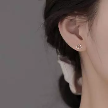 Серьги-гвоздики S999 Pure Silver Cloud, женские серьги-гвоздики для ухода за ушами, усовершенствованный нишевый дизайн серебряный